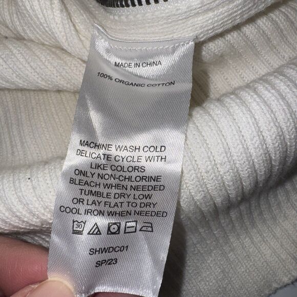 Quince White Organic Cotton Fisherman Side Zip Maternity Nursing Sweater Medium - Picture 6 of 9